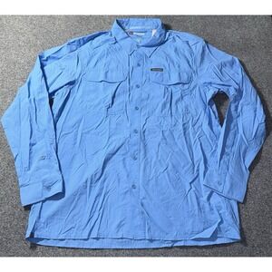Simms Shirt Mens XL Blue Guide Series Long Sleeve Button Up Fishing Outdoors‎